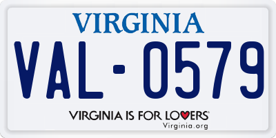 VA license plate VAL0579