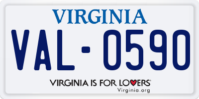 VA license plate VAL0590