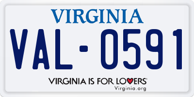 VA license plate VAL0591