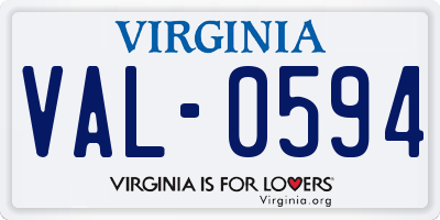 VA license plate VAL0594