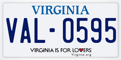 VA license plate VAL0595