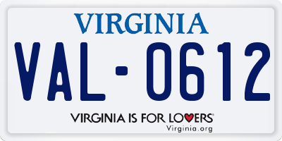VA license plate VAL0612