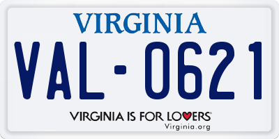 VA license plate VAL0621