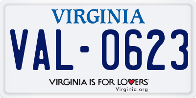VA license plate VAL0623