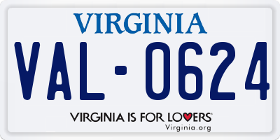 VA license plate VAL0624