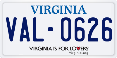 VA license plate VAL0626