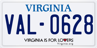 VA license plate VAL0628