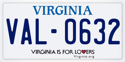 VA license plate VAL0632