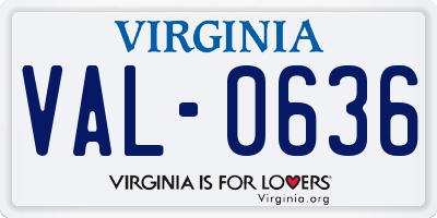 VA license plate VAL0636