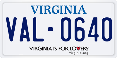 VA license plate VAL0640