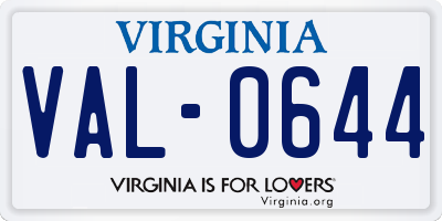 VA license plate VAL0644