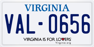 VA license plate VAL0656