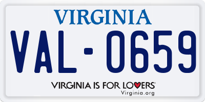 VA license plate VAL0659