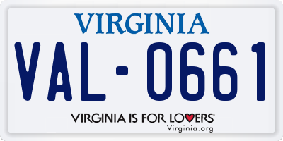 VA license plate VAL0661
