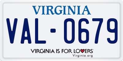 VA license plate VAL0679