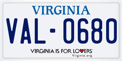 VA license plate VAL0680