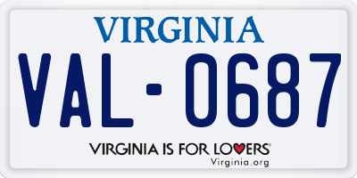 VA license plate VAL0687