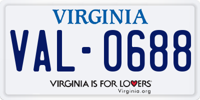 VA license plate VAL0688