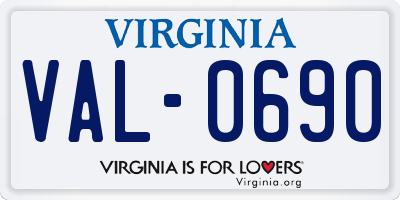 VA license plate VAL0690