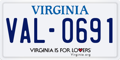 VA license plate VAL0691