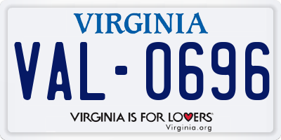 VA license plate VAL0696