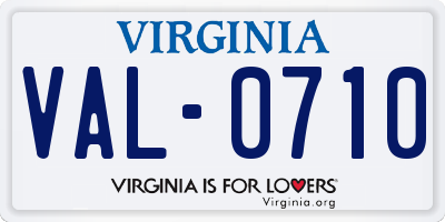 VA license plate VAL0710