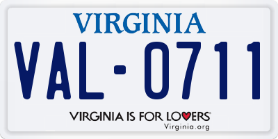 VA license plate VAL0711