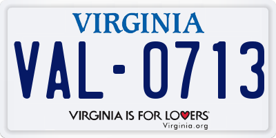 VA license plate VAL0713