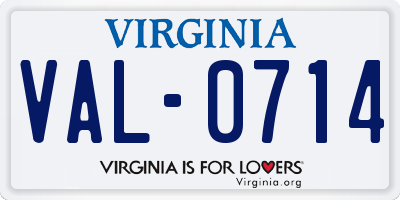 VA license plate VAL0714