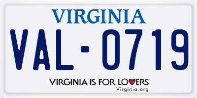 VA license plate VAL0719