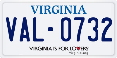 VA license plate VAL0732