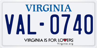 VA license plate VAL0740