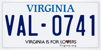VA license plate VAL0741