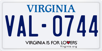 VA license plate VAL0744