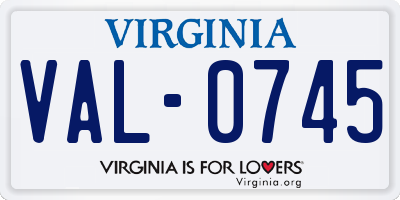 VA license plate VAL0745