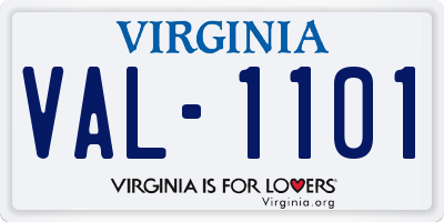 VA license plate VAL1101