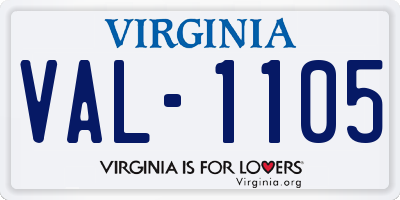 VA license plate VAL1105