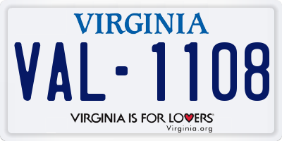 VA license plate VAL1108