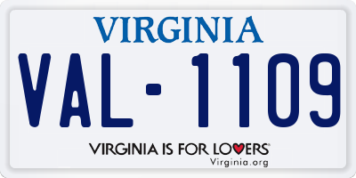 VA license plate VAL1109