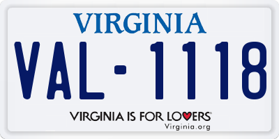 VA license plate VAL1118
