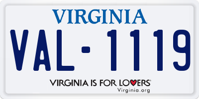 VA license plate VAL1119