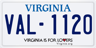 VA license plate VAL1120
