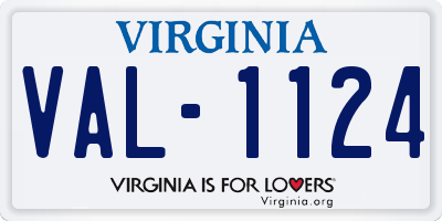 VA license plate VAL1124