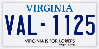 VA license plate VAL1125