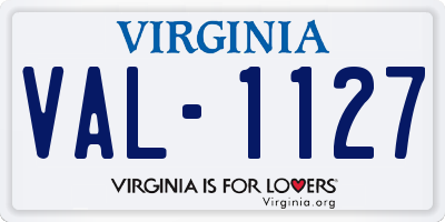 VA license plate VAL1127