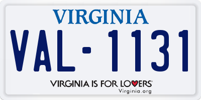 VA license plate VAL1131