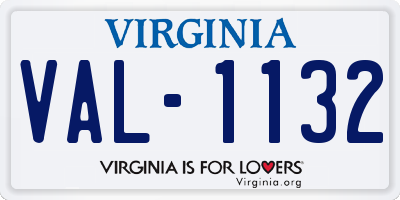 VA license plate VAL1132