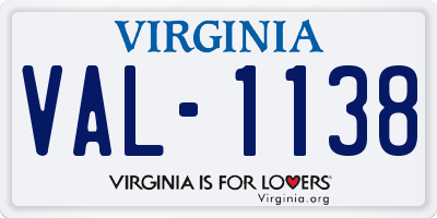 VA license plate VAL1138