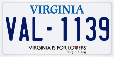 VA license plate VAL1139