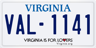 VA license plate VAL1141